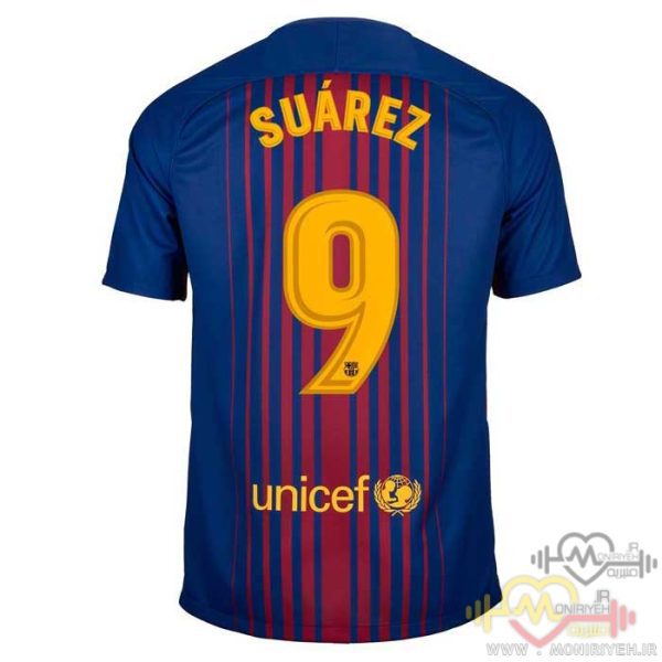 پیراهن ورزشی بارسلونا مدل Suarez-2018