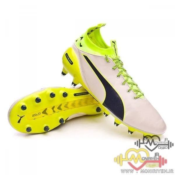 کفش فوتبال استوک پوما – سفید زرد Puma Evotouch