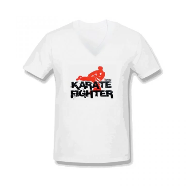 تیشرت یقه هفت طرح Karate Fighter