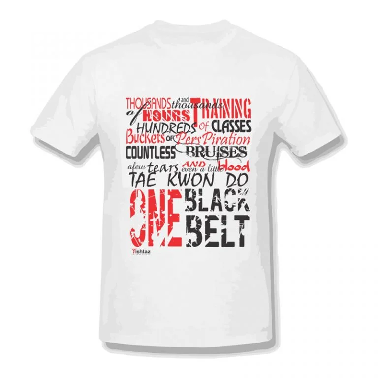 تی شرت تکواندو یقه گرد One Black Belt