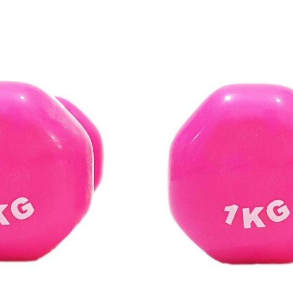 دمبل ایروبیک روکش دار 1 کیلوگرمی مدل 02-Pink بسته دو عددی