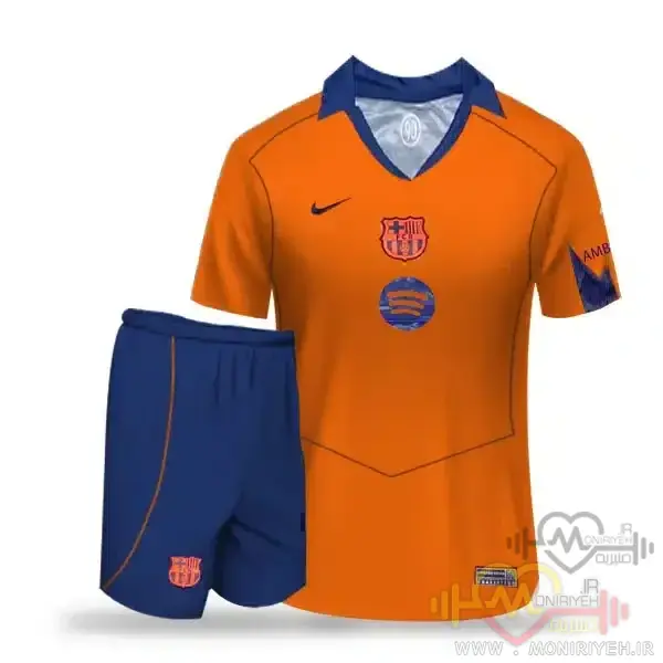 کیت اول بارسلونا 2025/2026 (نارنجی و آبی )