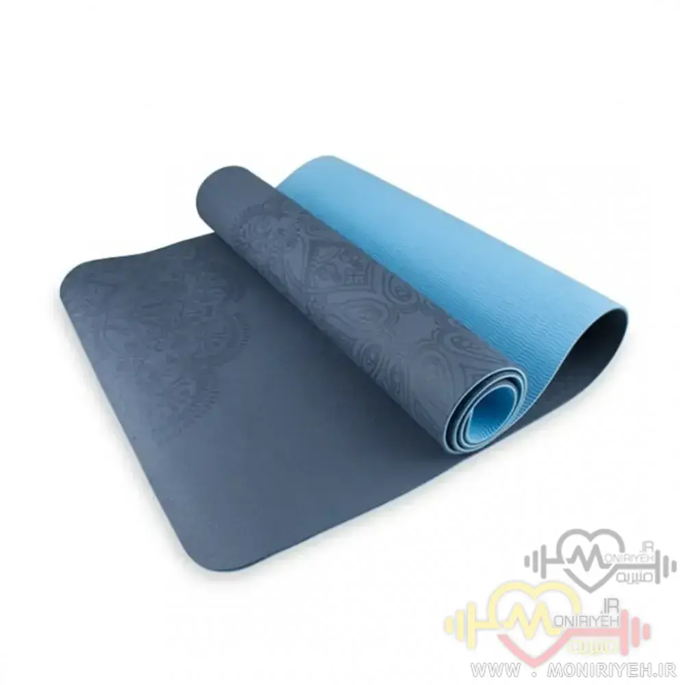 مت یوگا Agilinex مدل Body Line آبی تیره و آبی روشن مت یوگا Agilinex مدل Body Line آبی دورنگ