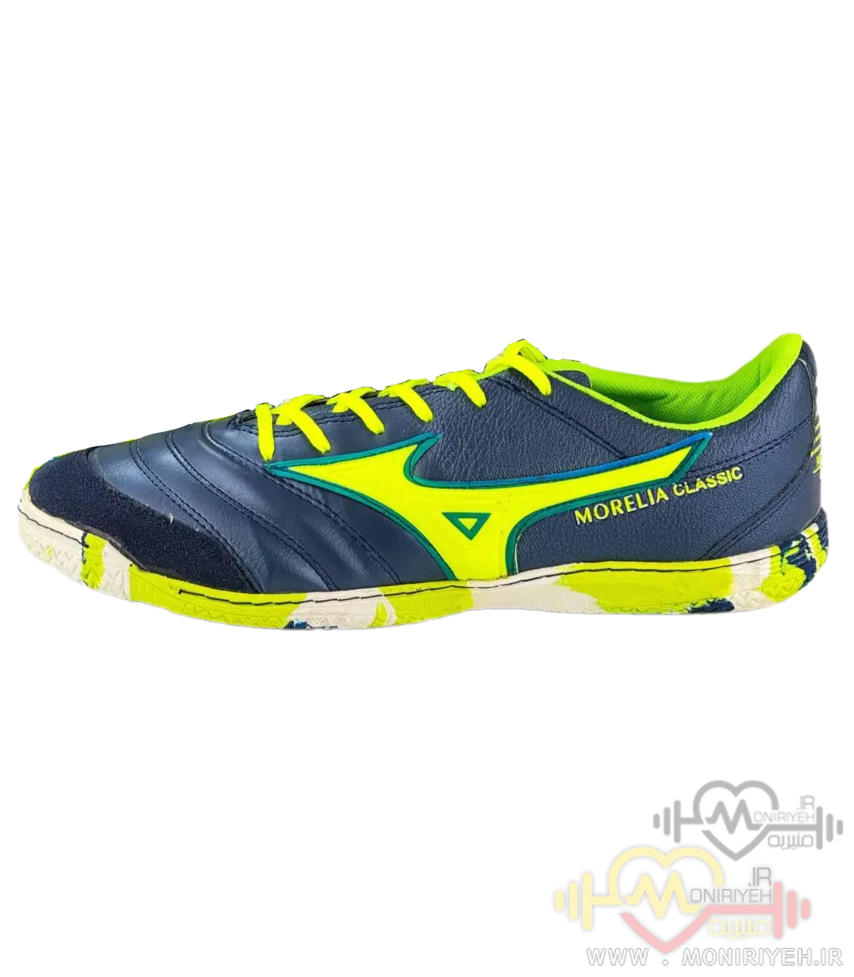 کفش فوتسال میزانو مدل Morelia 2024 سورمه ای کفش فوتسال میزانو مدل Morelia 2024 سورمه ای